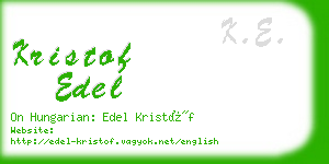 kristof edel business card